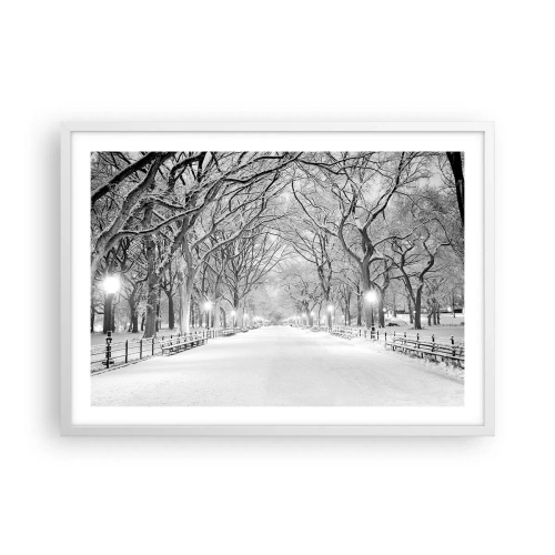 Plakát v bílém rámu - Čtyři roční období – zima - 70x50 cm