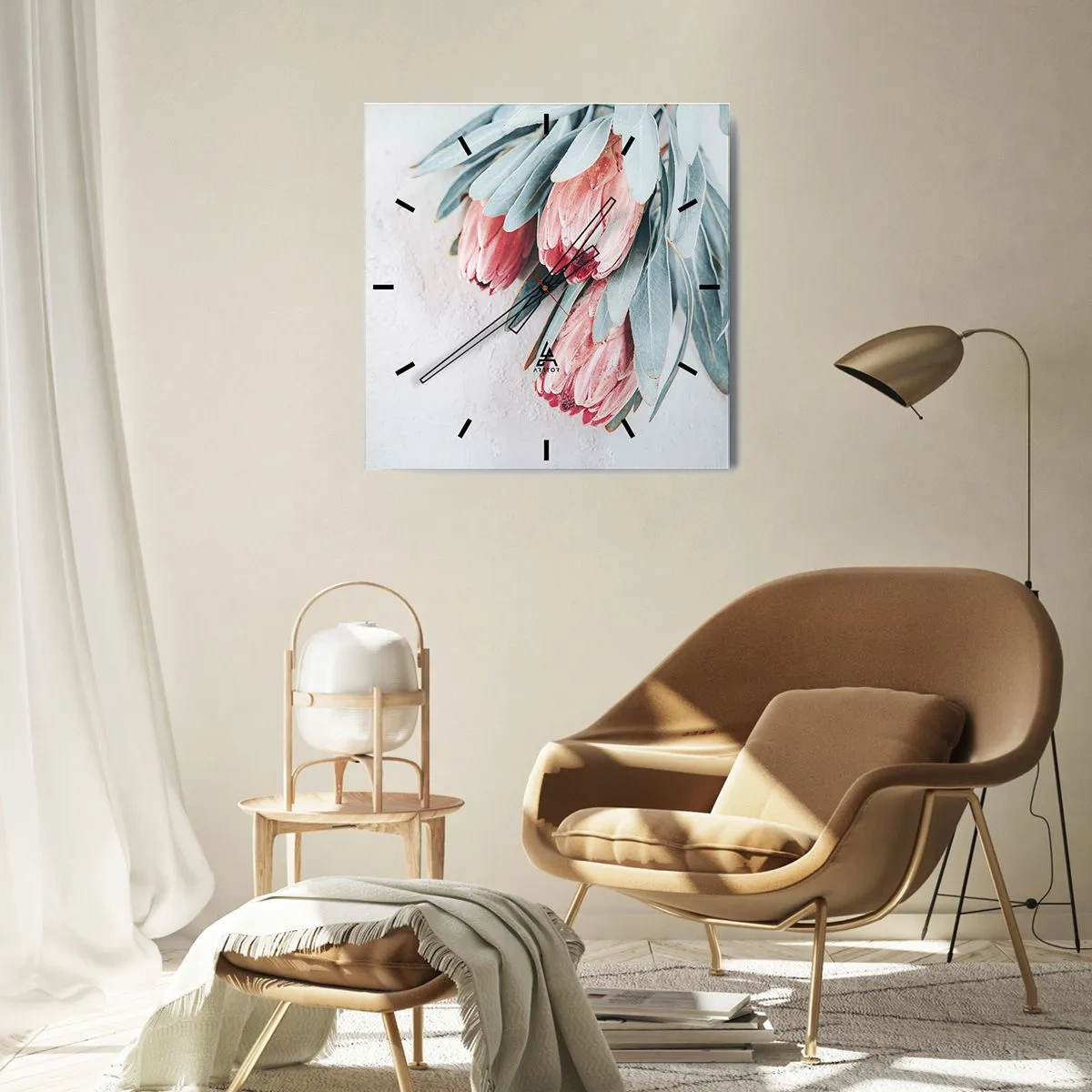 Nástěnné hodiny - Zahanbené svou vlastní krásou - 30x30 cm