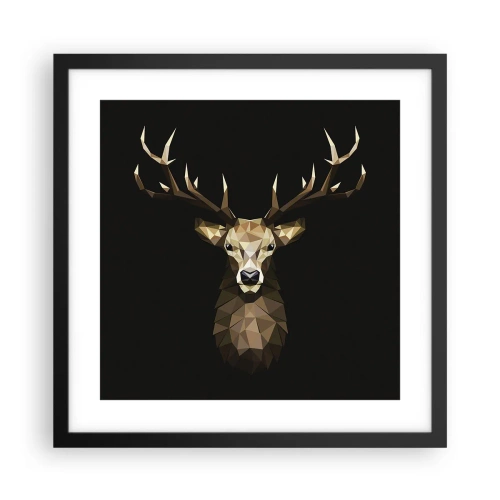 Plakát v černém rámu - Kubistický jelen - 40x40 cm