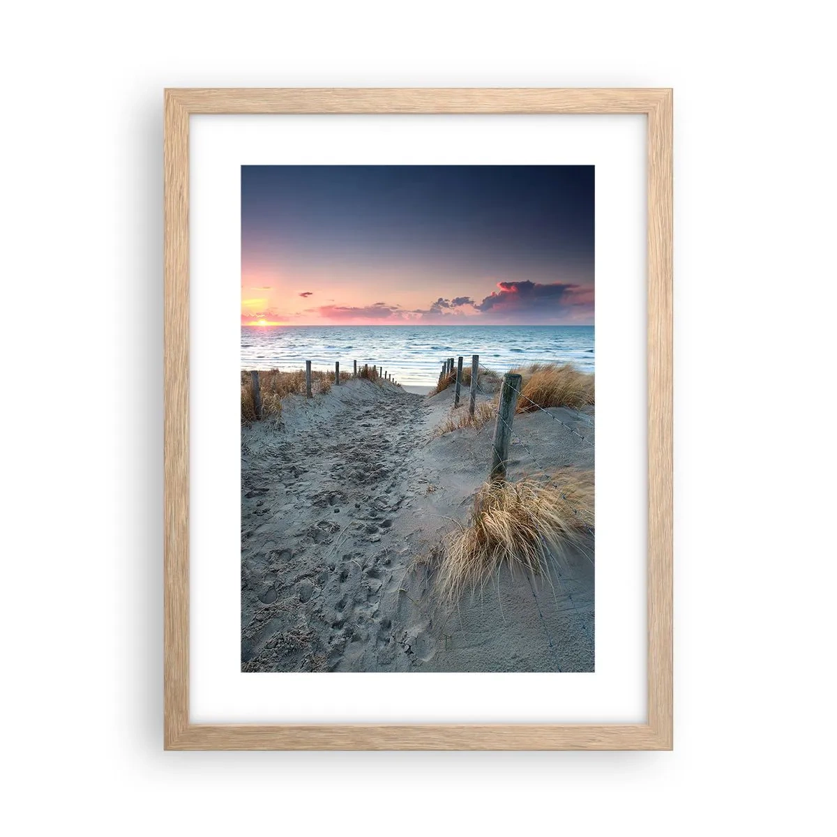 Plakát v rámu světlý dub - Za trochu lásky šel bych světa kraj… - 30x40 cm