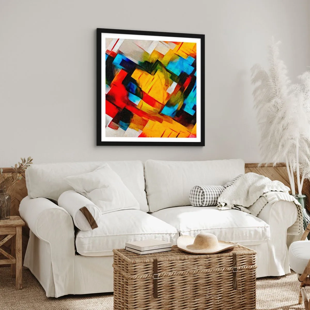 Plakát v černém rámu - Vícebarevné vrstvy - 30x30 cm