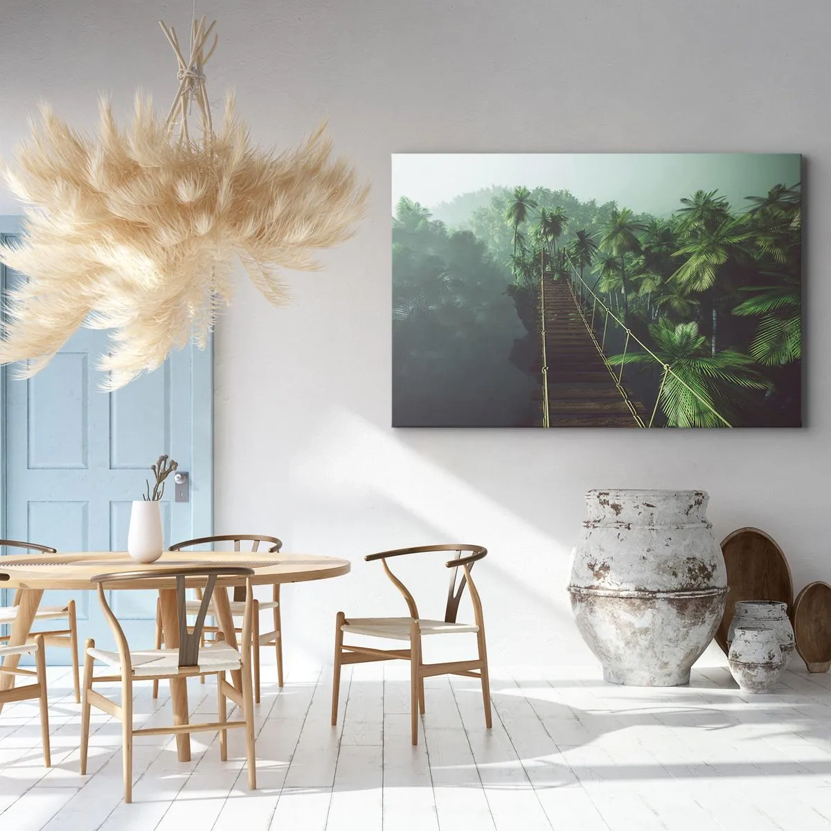 Obraz na plátně - U vodopádu zeleně - 100x70 cm