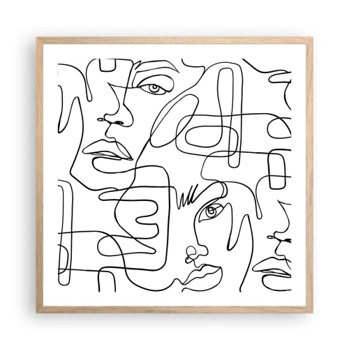 Plakát v rámu světlý dub - Ve spletených emocích - 60x60 cm