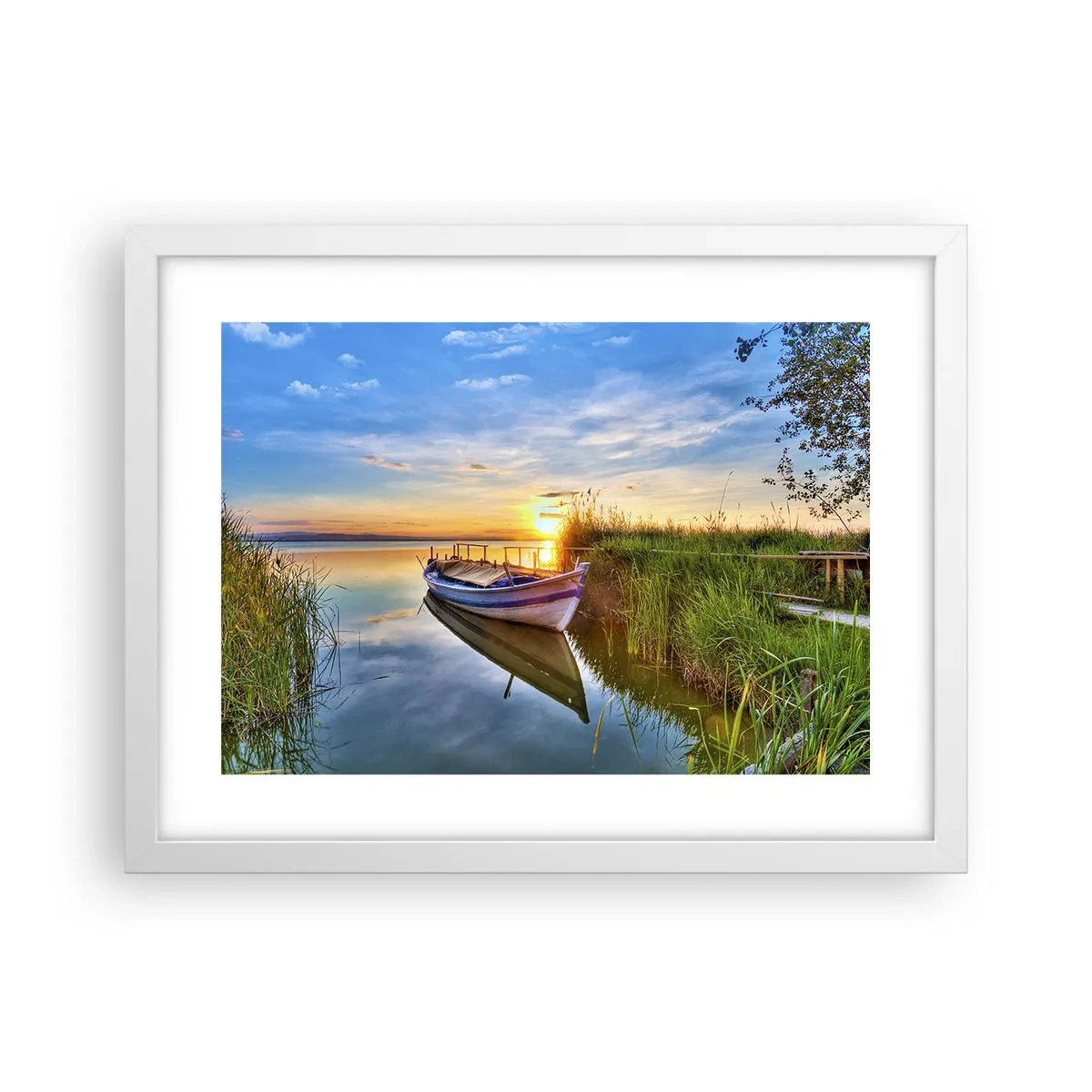 Plakát v bílém rámu - Zátoka splněných snů - 40x30 cm