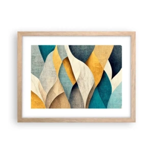 Plakát v rámu světlý dub - Rytmus a vlnění - 40x30 cm