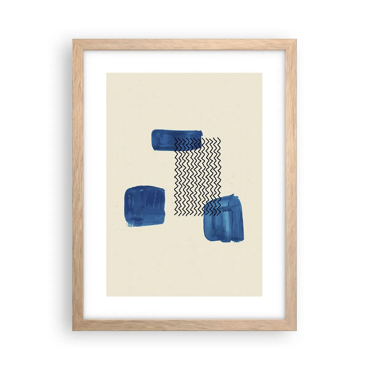 Plakát v rámu světlý dub - Abstraktní kvarteto - 30x40 cm