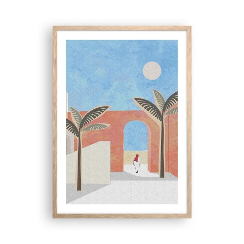Plakát v rámu světlý dub - Arabský den - 50x70 cm