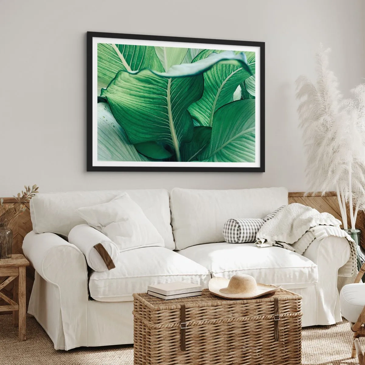 Plakát v černém rámu - Intenzivně zelený život - 70x50 cm