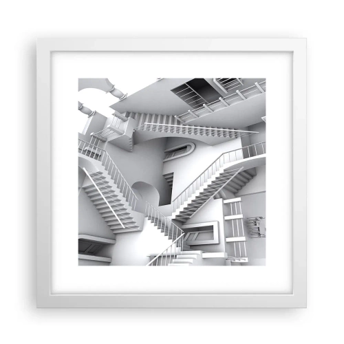 Plakát v bílém rámu - Paradoxy prostoru - 30x30 cm