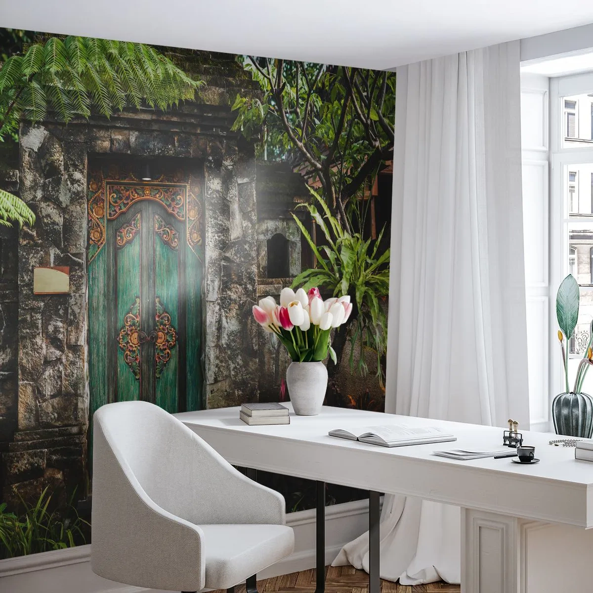 Fototapeta Premium Canvas - Dveře do exotického světa - Dveře S Ornamentem, Architektura, Tajemství - 100x70 cm