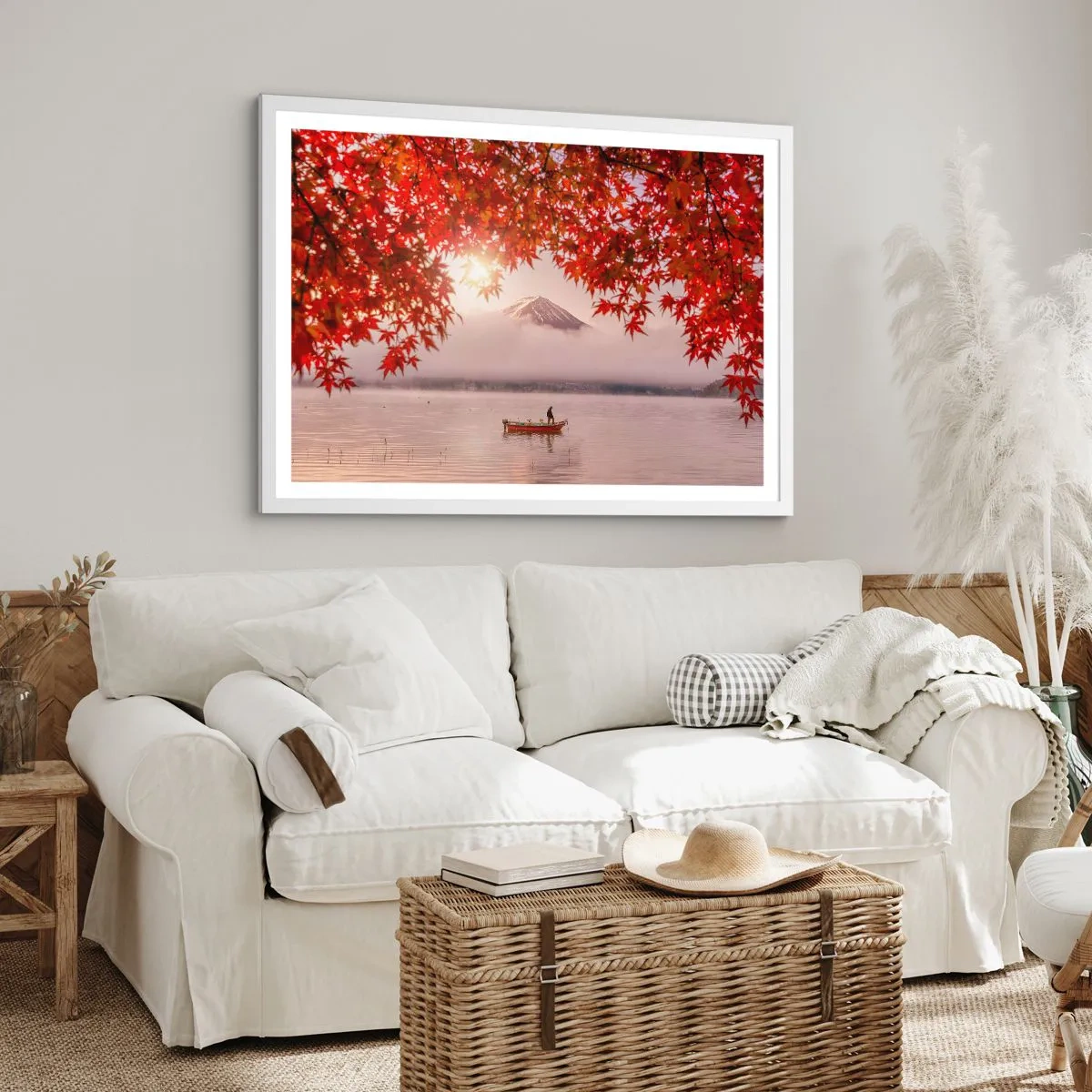 Plakát v bílém rámu - V japonském stylu - 100x70 cm