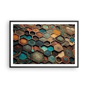 Plakát v černém rámu - Arabské ornamenty – variace - 91x61 cm
