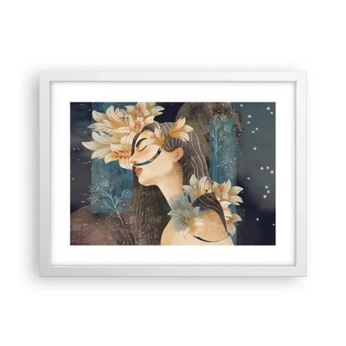 Plakát v bílém rámu - Pohádka o princezně s liliemi - 40x30 cm
