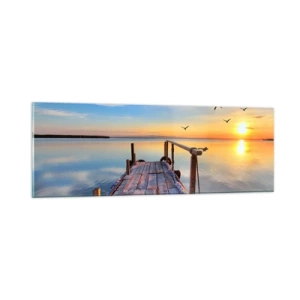 Obraz na skle - Jít před sebe směrem ke slunci - 90x30 cm
