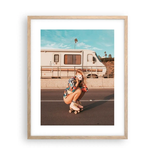 Plakát v rámu světlý dub - Usmějte se! - 40x50 cm