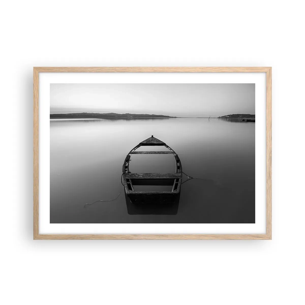 Plakát v rámu světlý dub - Stesk a melancholie - 70x50 cm