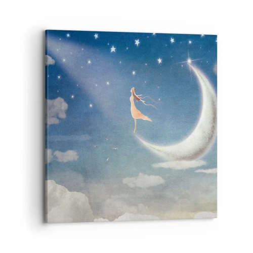 Obraz na plátně - Modrá koketa - 70x70 cm