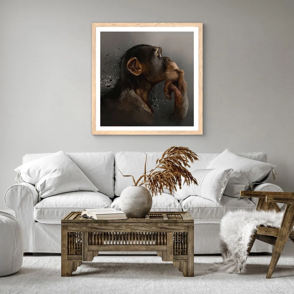 Plakát v rámu světlý dub - Určitě myslitel - 60x60 cm
