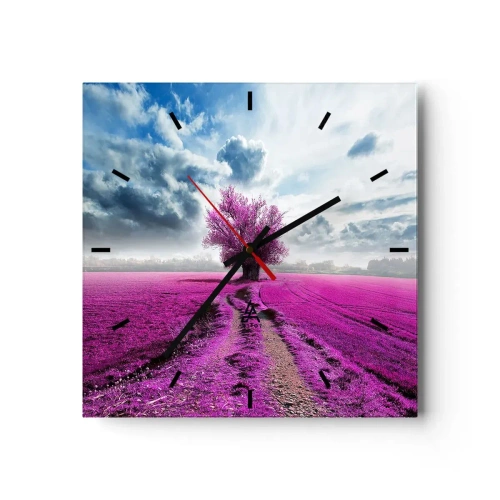 Nástěnné hodiny - Vřesoviště - divočina - 30x30 cm