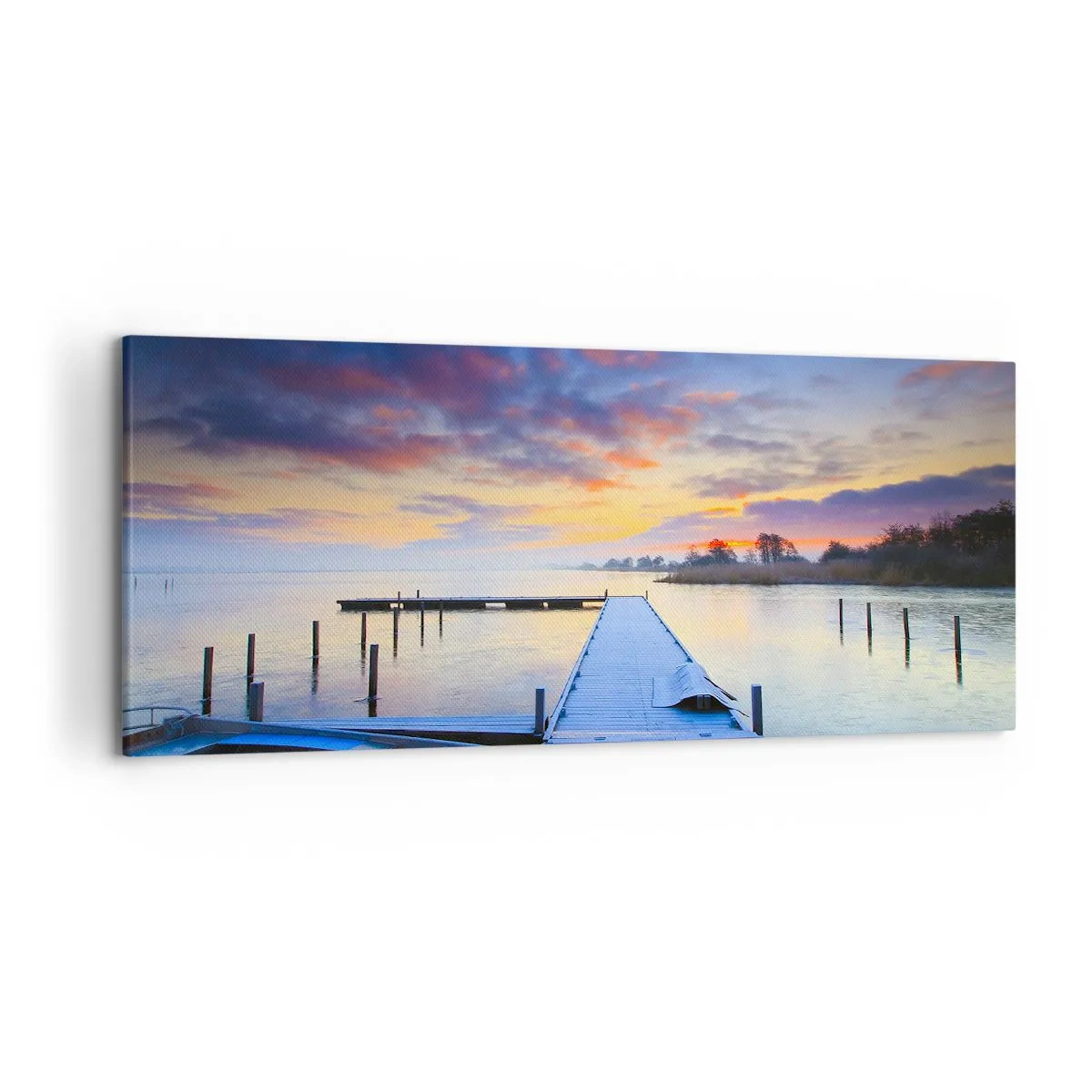Obraz na plátně - Fialovo-zlatý klid - 120x50 cm