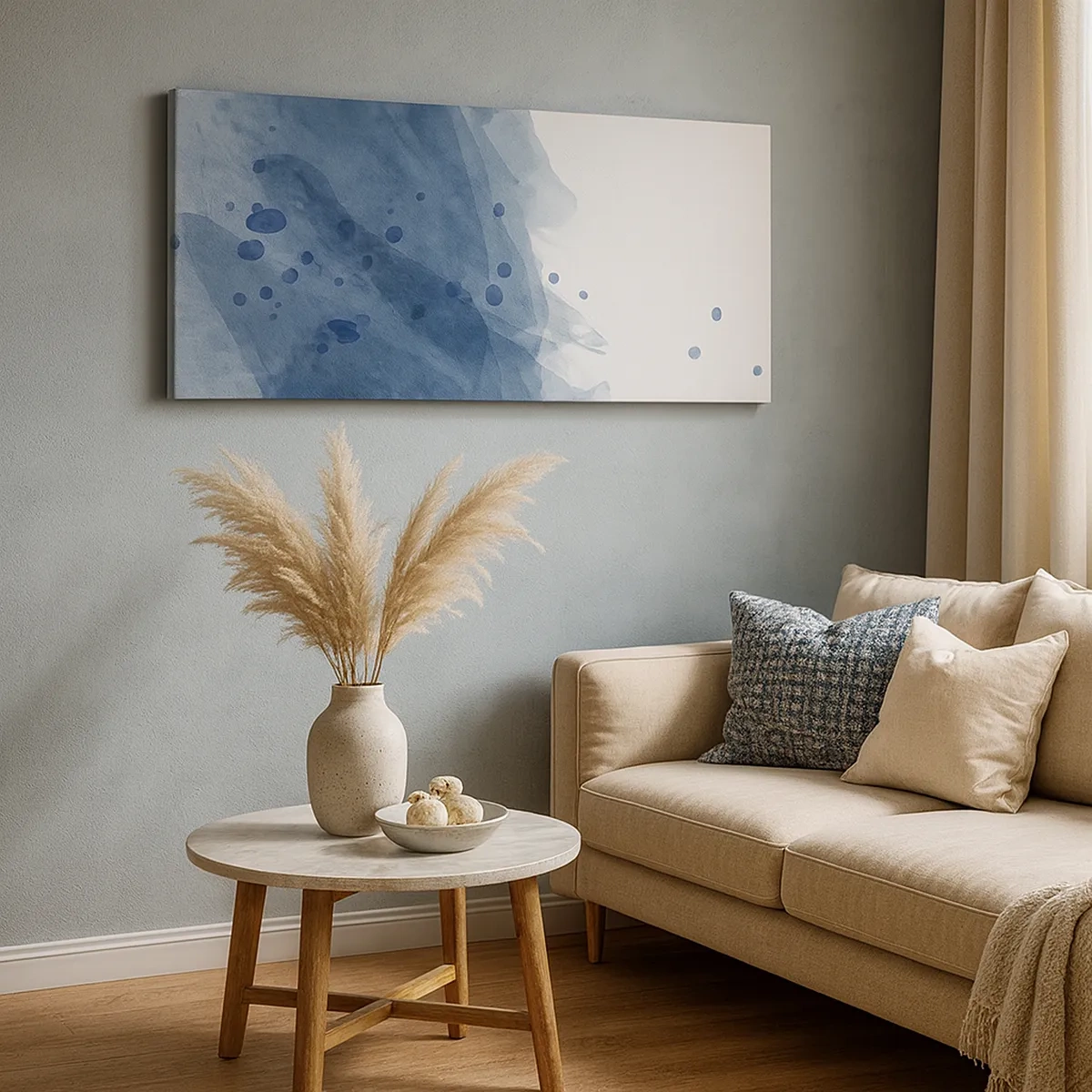 Obraz na plátně - Modrý tyl - 30x30 cm