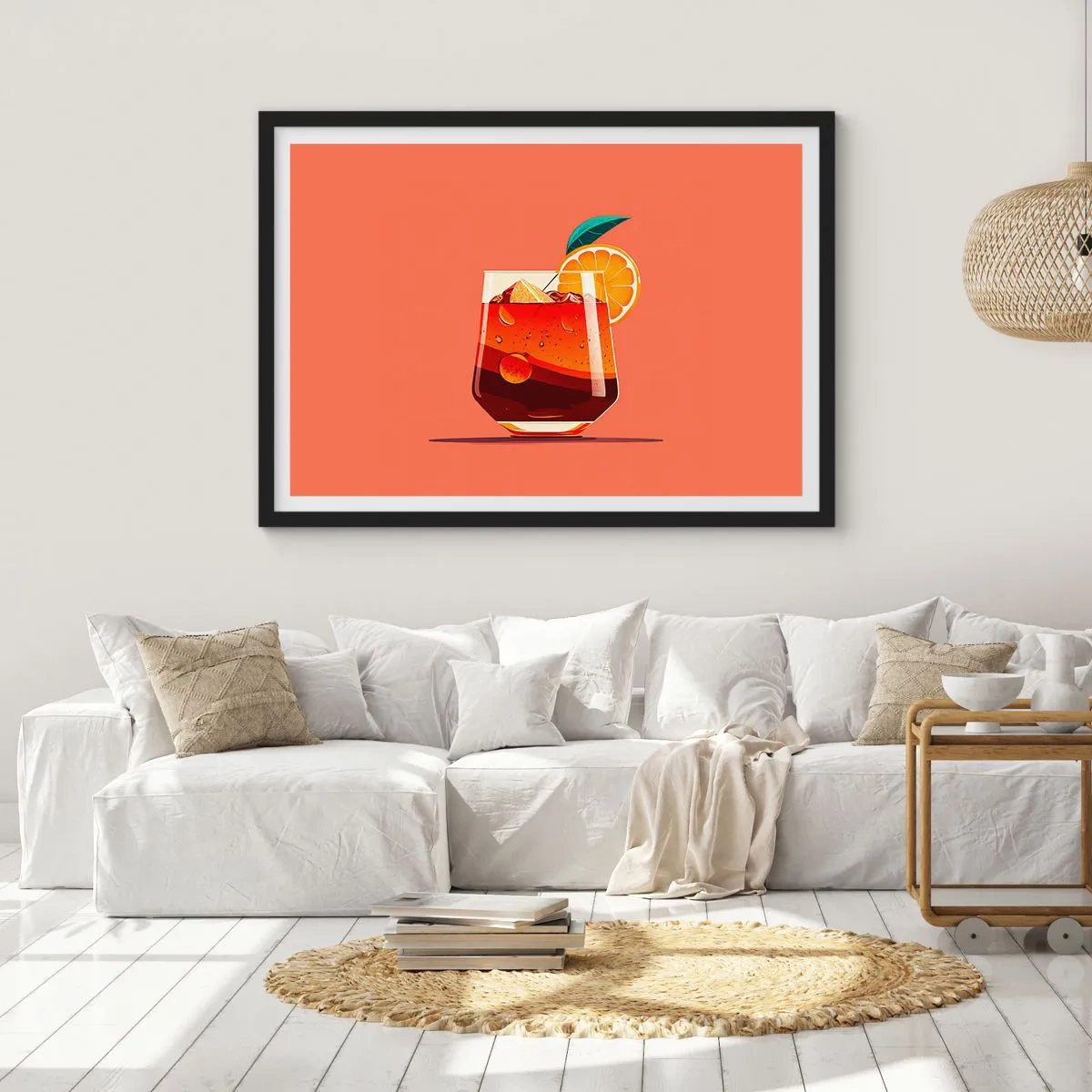 Plakát v černém rámu - Letní osvěžení - 70x50 cm
