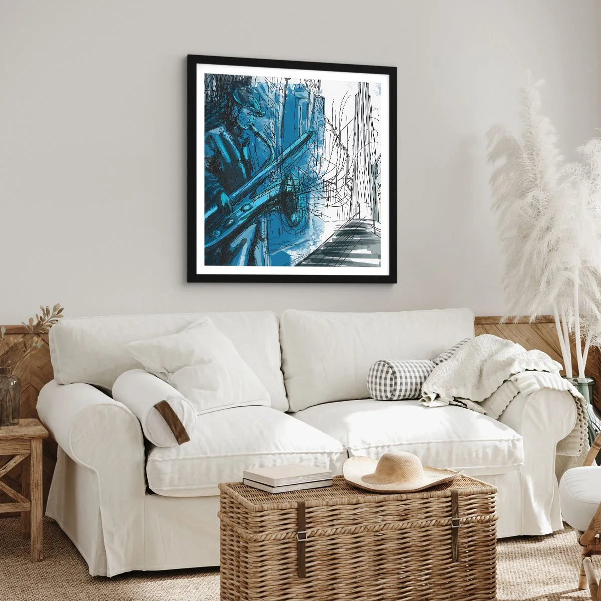 Plakát v černém rámu - Městská rapsodie - 60x60 cm