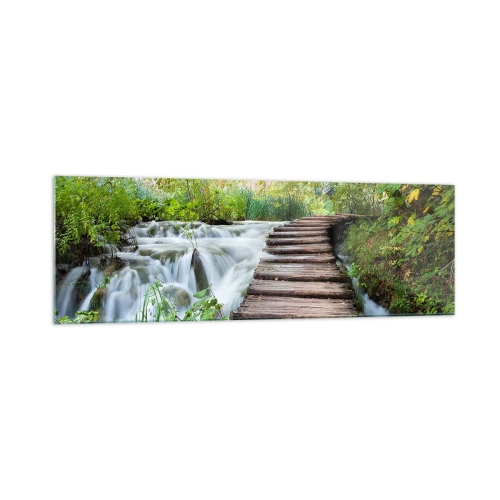 Obraz na skle - Voda není vůbec tichá - 160x50 cm