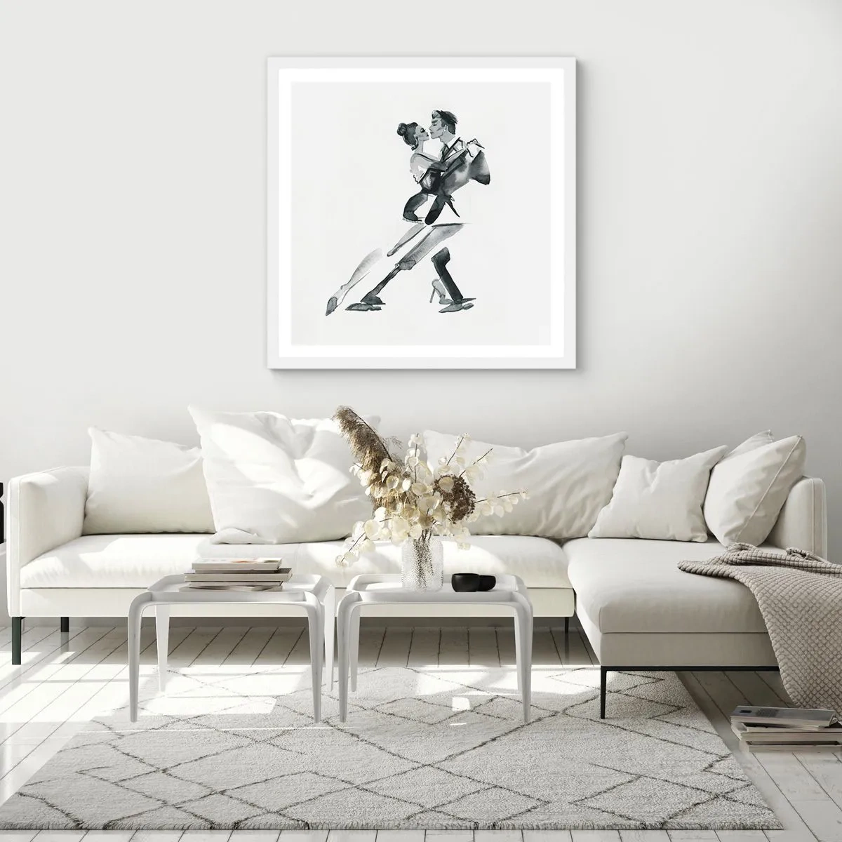 Plakát v bílém rámu - V jednom rytmu - 40x40 cm