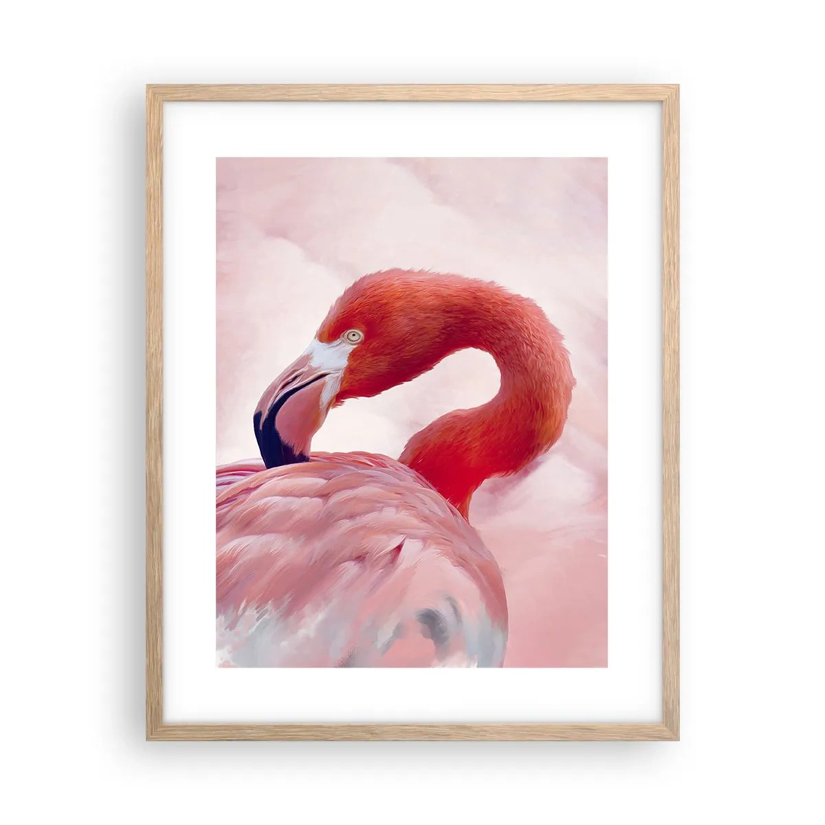 Plakát v rámu světlý dub - Ptačí krása - 40x50 cm