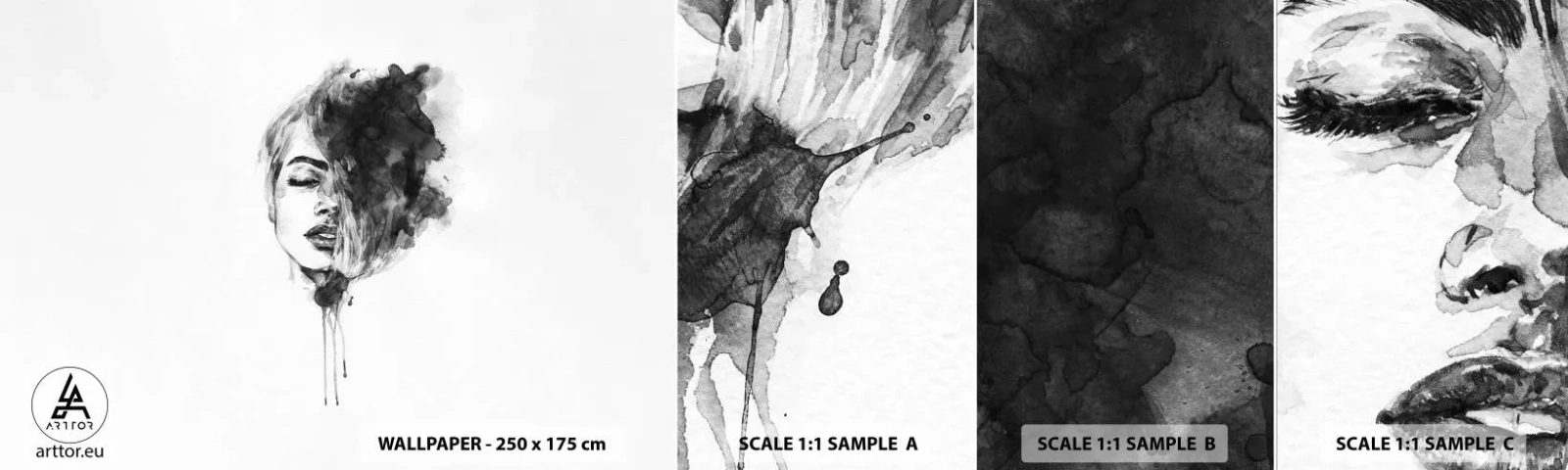 Vzor Fototapety Samolepicí Deluxe Sticker - O čem sní dívka - Portrét ženy, ženská tvář, Abstrakce - 100x30 cm