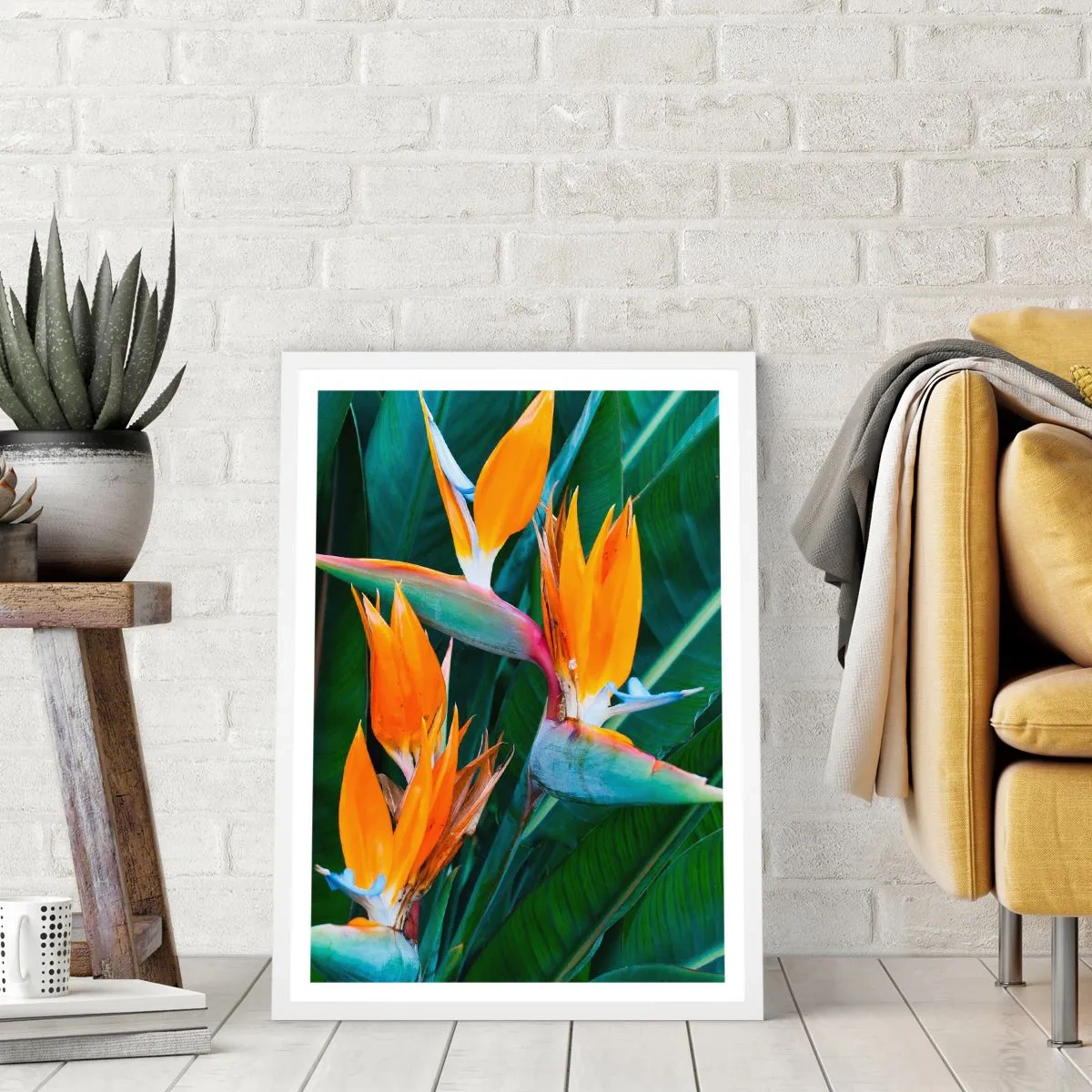 Plakát v bílém rámu - Je to květina, nebo pták? - 61x91 cm