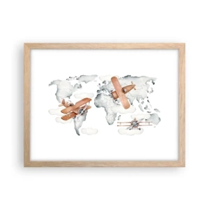 Plakát v rámu světlý dub - V průkopnickém duchu - 40x30 cm