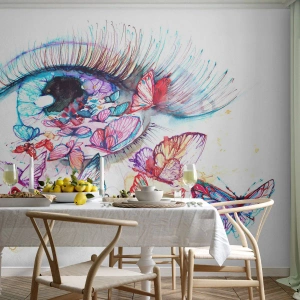 Fototapeta Premium Canvas - Pohádkové kouzlo očí - Ženské oko, Motýl, Abstrakce - 400x280 cm
