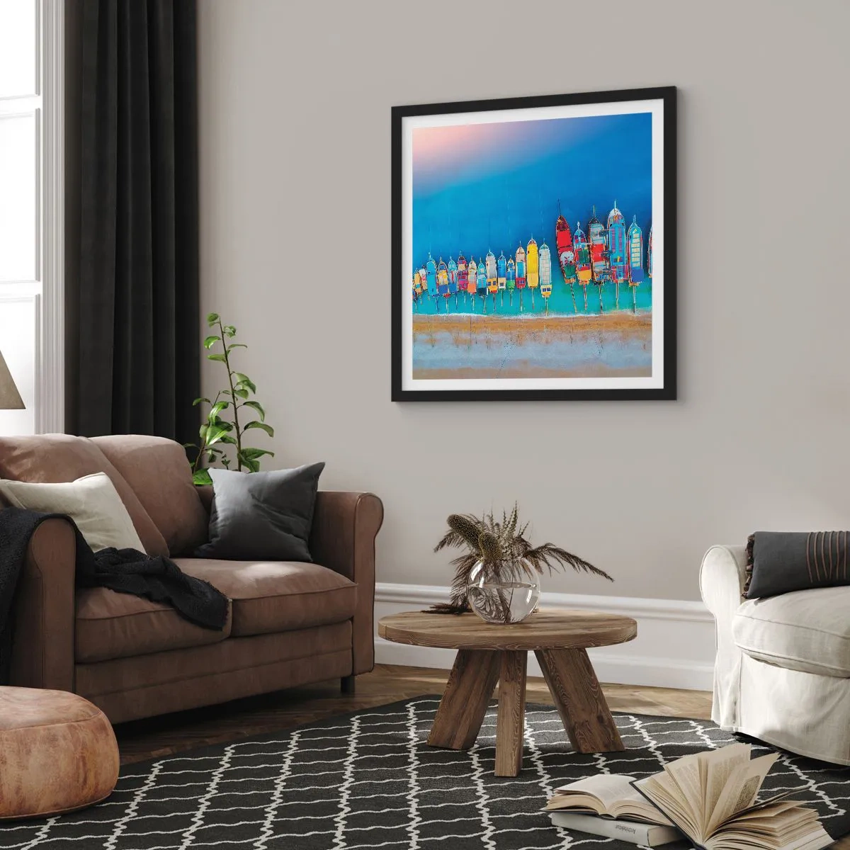 Plakát v černém rámu - Z ptačí perspektivy - 60x60 cm