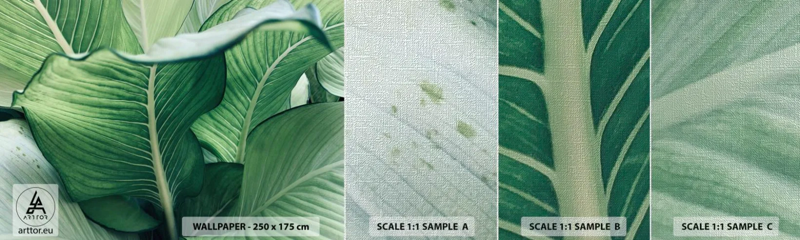 Vzor Fototapety Premium Canvas - Intenzivně zelený život - Listy, Exotický, Botanický - 100x30 cm