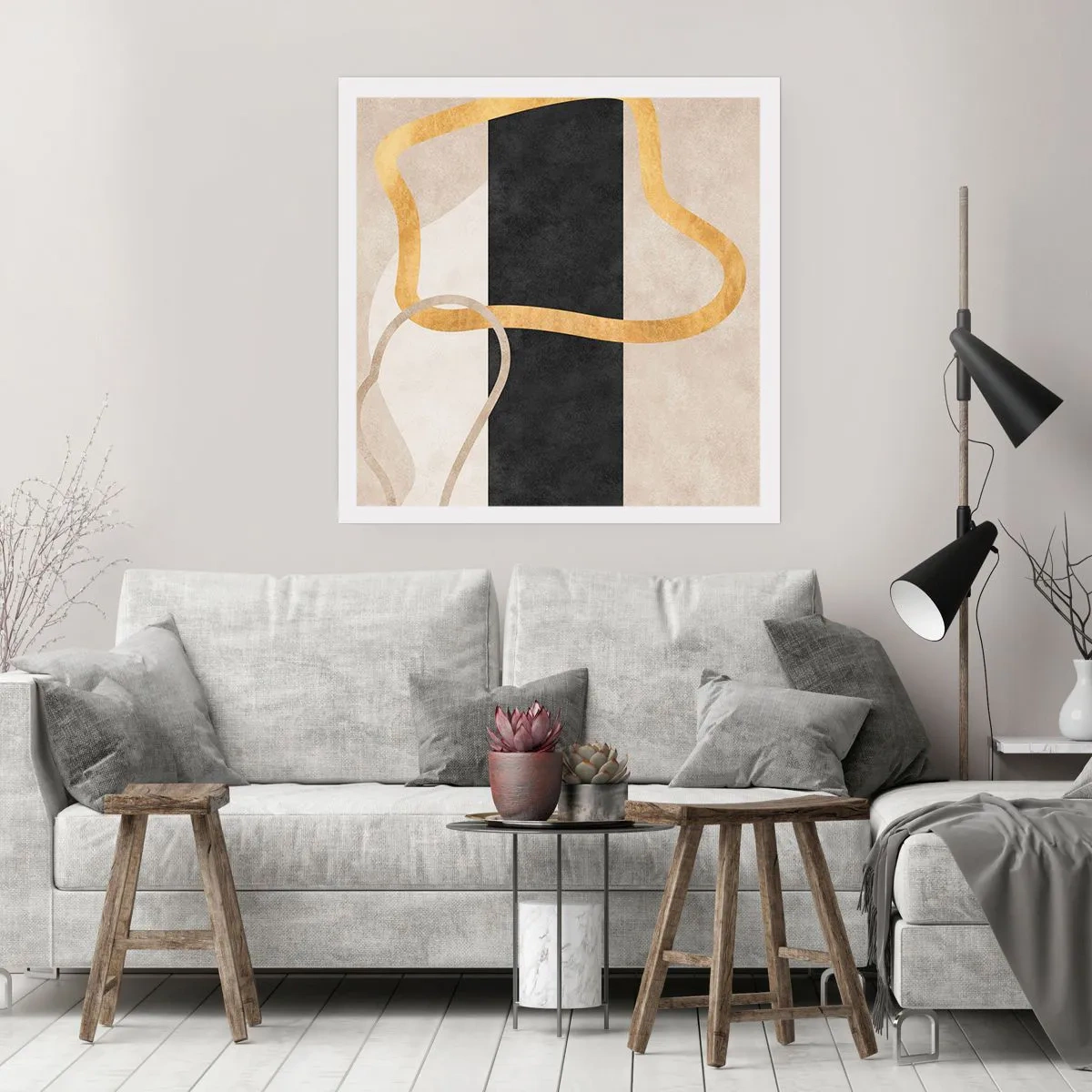 Plakát - Tvary ve smyčce - 60x60 cm