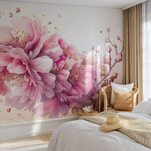 Fototapeta Standard Eco - Květ kvetoucí třešně - Kvetoucí, Květ, vodové barvy - 350x256 cm