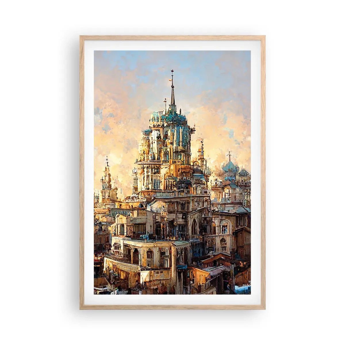 Plakát v rámu světlý dub - Město měst - 61x91 cm