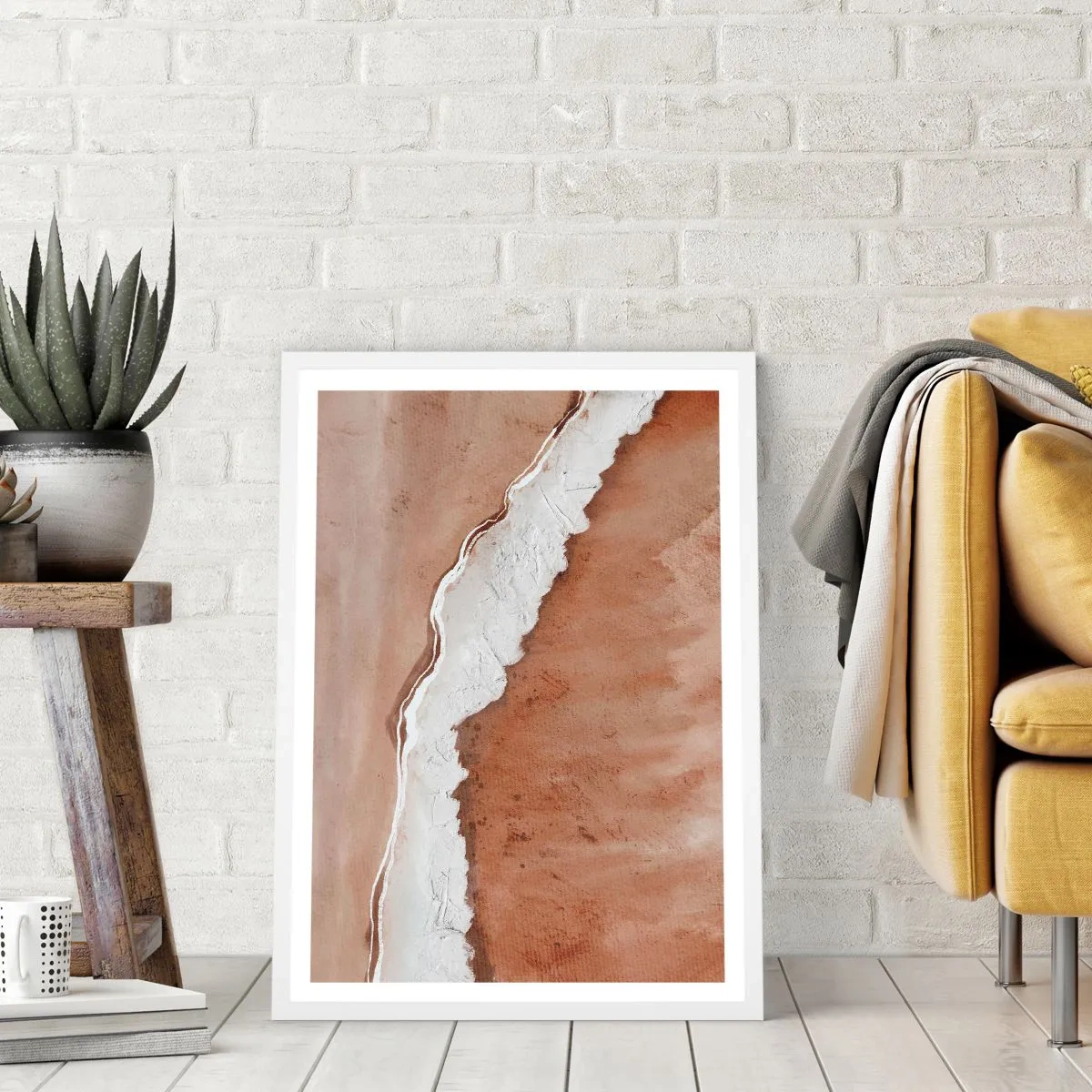 Plakát v bílém rámu - V zemitých barvách - 70x100 cm