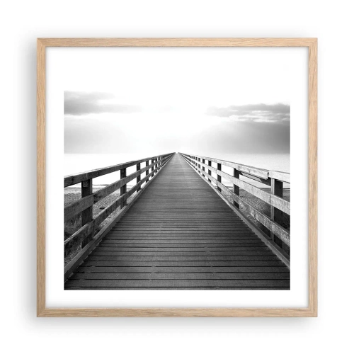 Plakát v rámu světlý dub - Do dálky… - 50x50 cm