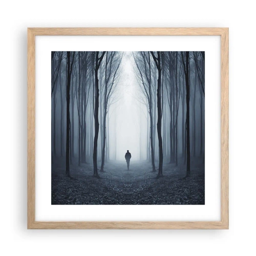 Plakát v rámu světlý dub - A všechno jednoduché a jasné - 40x40 cm
