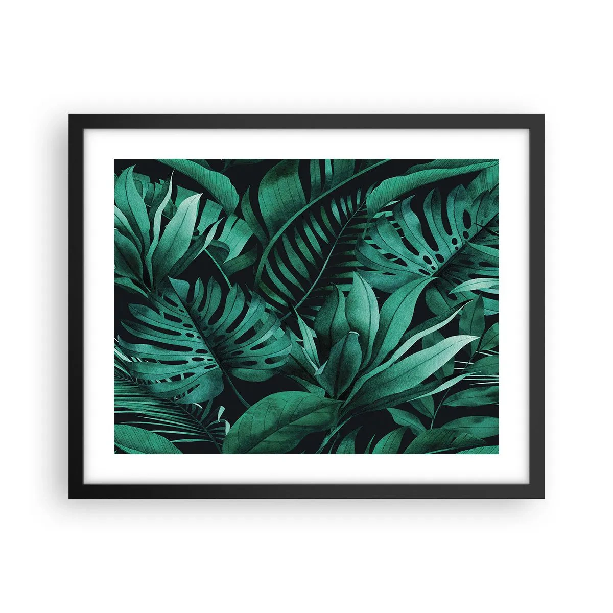 Plakát v černém rámu - Hloubka tropické zeleně - 50x40 cm