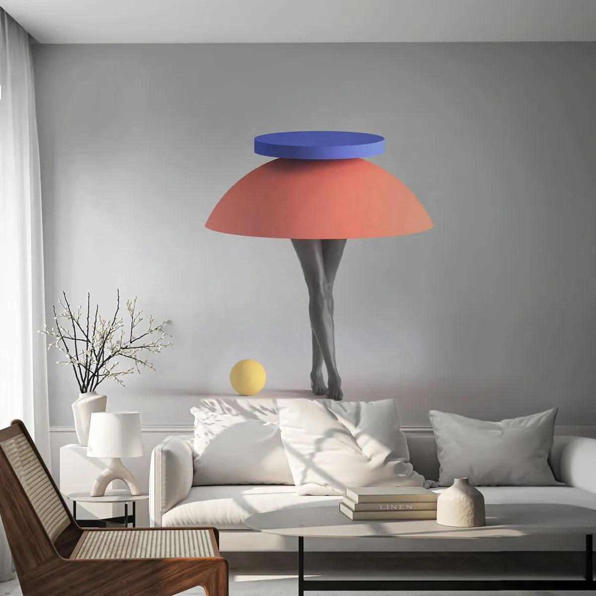 Fototapeta Premium Canvas - Surrealistická kompozice - 3D, Nohy, Tvary - 200x140 cm