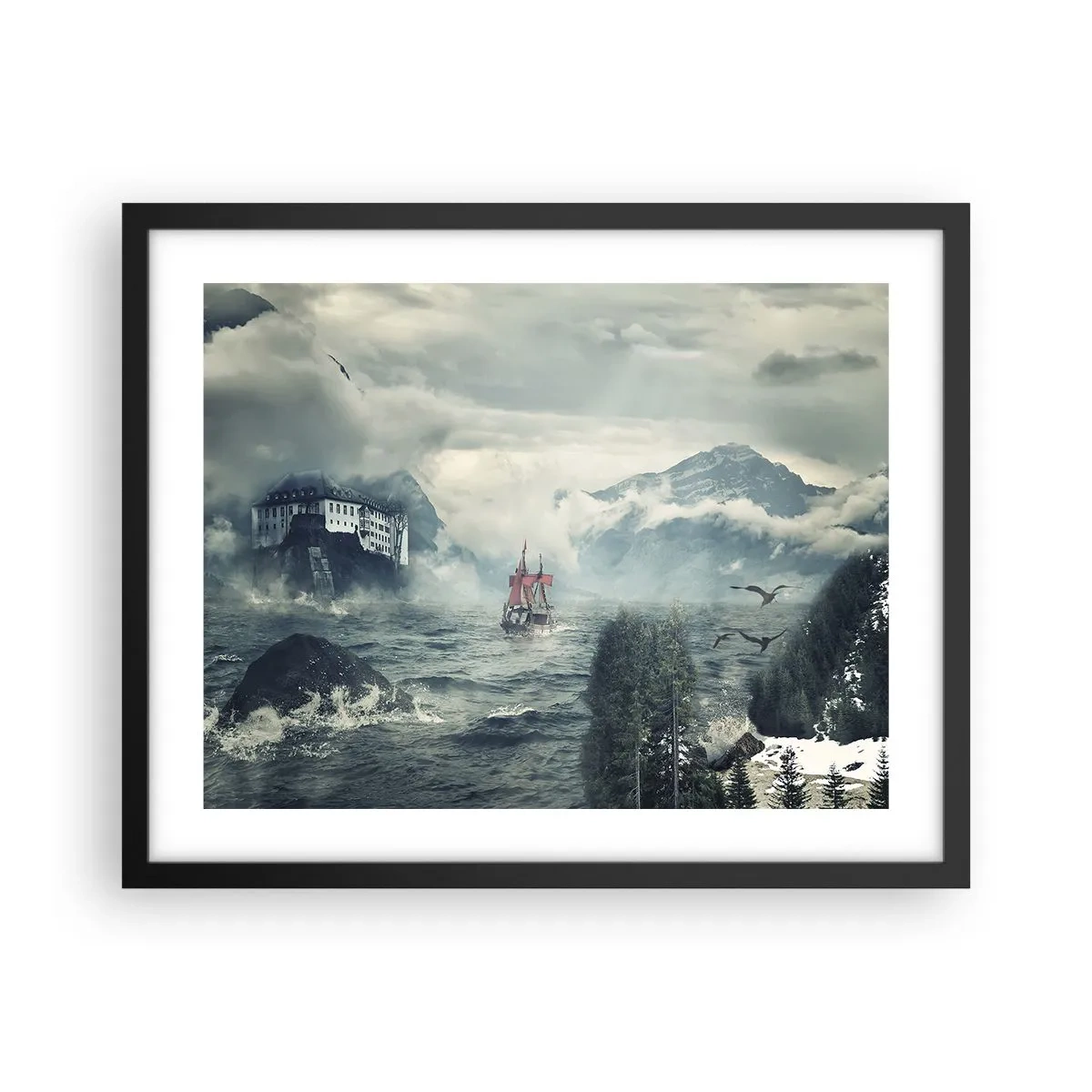 Plakát v černém rámu - V kouzelných vodách - 50x40 cm