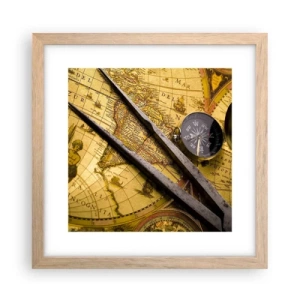 Plakát v rámu světlý dub - Kde jsou ty poklady? - 30x30 cm