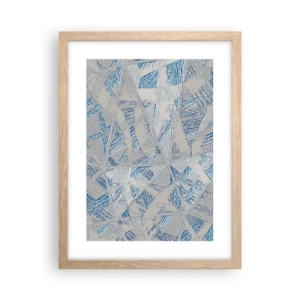 Plakát v rámu světlý dub - V šedomodrém labyrintu - 30x40 cm