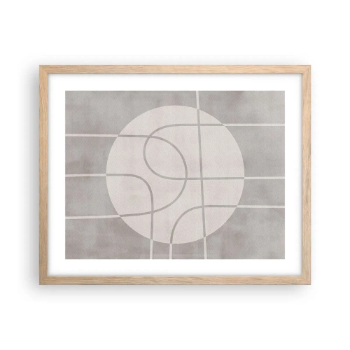 Plakát v rámu světlý dub - Kruhově a přímo - 50x40 cm