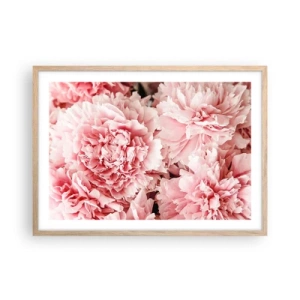 Plakát v rámu světlý dub - Růžový sen - 70x50 cm