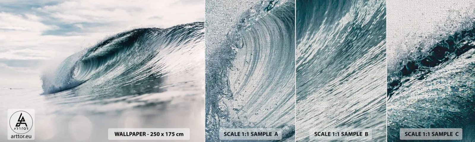 Vzor Fototapety Premium Canvas - Vodní špička - Mořská vlna, Moře, Oceán - 100x30 cm